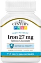 21世纪铁 27 Mg Ferrous Gluconate 板块,110 Count