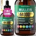 Mullein Dropps for Lungs, 144000mg Mullein Leaf提取物 for Lungs Cleanse and Respirary 函数 健康呼吸器,消化系统,天然草药补充糖和无酒精,120天供应