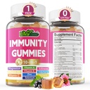 10 in 1 Immune Support Suppless Gummys, w/Echinacea, 长老莓维生素C和锌,硒,维生素D3 5000IU, 镁, Daily Immune Boster 多维特敏,用于抗氧化剂骨能源, 1 Pack
