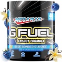 G Fuel Megaman Energy Drinking Powder,预研咖啡因混合剂用于赌博,无糖聚焦氨基,维生素+抗氧化剂,9.9oz(蓝色Slushee,40种服务)