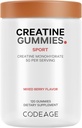 Creatine Monohydrate Gummys 补充剂 - 5000mg Creatine - AstraGin Panax & Astraragus - Sport Gummy - 混合贝里 Flavor - Kettlebell 形状维生素 - Vegan - 非GMO - 120 Gummys