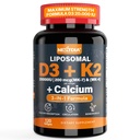 维生素D320,000 IU + 维生素K2(MK7)200mcg - 最佳维生素D3 & K2 Softgel - 坚固的骨骼和肌肉,钙吸收和免疫支持,帮助维生素缺乏,容易吞咽,非转基因