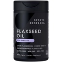 体育研究 Flaxseed Oil Softgels 1242mg - 基于工厂的Omega 3 女性和男性补充 - 非GMO 验证,Soy & Gluten Free (200 Counter)