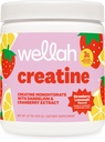 妇女用Wellah Creatine -- -- 含Dandelion & Cranberry 提取物的Creatine 单水合物(50种,草莓柠檬水)