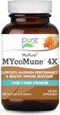 MYCOMUNE 4X 有机蘑菇补充剂 - Reishi, Lion's Mane, Cordyceps, Chaga, Shiitake, Maitake for Immune System, 战斗压力, 由纯埃森斯建造能源 - 30 Caps