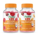 活性钙 镁和锌 Kids + 多维他命 Kids, Gummys Bundle - Great Tasting, Vitamin Supplement, Gluten Free, GMO Free, Chewwable Gummy (英语).
