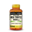 MASON NATURAL Milk Thatle 500 mg - 支持健康肝功能,清洁和除毒,草药饮食补充,60 Capsules