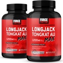 Tongkat Ali Max、Tongkat Ali 男配音、Male Stamina 和 生命力补充剂,主要天然成分用于高级吸收,1 200mg、120 Capsules、2-Pack