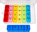 每周药丸组织者 4 Times a Day, Medical Organization Box, 旅行日药盒组织者 7 Day, Pill case, Pill容器持有者 Hold Vitamins/Fish Oils.