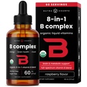 USDA 有机维生素B 复合液体滴灌 | B 维生素复合剂补充剂 B1, B2, B3, B6, B7, B9 和 Methy B12 成人与儿童滴灌 | Vegan Berry Flavor 2oz | 60 服务 / 2个月供应