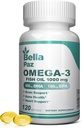 Omega 3 FishOil 补充剂 -- -- 1000mg Fish Oil 788 mg Omega-3 Fatty Acid Burpless,488 DHA & 180 EPA 肌肉骨心脑支持和健康,男女补充剂,120软胶