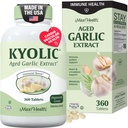 Maxi Health Kyolic Organic Garlic Supplement - Kosher Garlic 配有 Kyolic 老年人大蒜提取物 用于免疫支持 - 蔬菜大蒜药(360个计数)