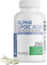 Bronson Alpha Lipoic Acid 600mg 自由激进拾荒者支持健康-非GMO,250 蔬菜卡普尔(125名服务者)