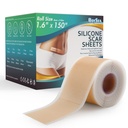 专业硅酮疤片(1.6"×150"Scar Roll-3.8M) - 切除疤片处理 - 可重复使用的Silicone Scar Tape Straps Type for Koloid, C-section,外科,Burn, Acne et.