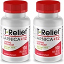 T-Relief Arnica + 12 自然解放活动者 背痛 联合疼痛 肌肉 和 Stiffness, 全身 快速 女性和男性 – 100 片(2 包)
