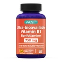 VANI 750MG Benfotiamine 与 B1, 5X Time Fat & 水溶性 Thiamine B1 补编 — 第三方测试,无 Gluten (120 Capsules)