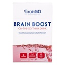 BRAINMD博士 阿门脑部助推器在GO - 10 packets,Berry Flavor - 诺热带饮料粉,促进焦点,明亮和精神能量 - 咖啡因自由,Gluten自由 - 10 services