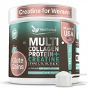 女性的乳油酸酯 5000mg Creatine Monohydrate + 多Collagen 蛋白粉(第I,II,III,V,X号) – Lean Muscle, Recover and Skin Support – Grass-Fed, No Bloat, Unflavorized – 30 services
