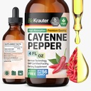 BIO KRAUTER Cayenne Cayenne Pepper 提取液 - 纯卡普赛因提取液 - 液化Cayenne Pepper Drops 用于消化支持 - 糖和酒精自由 4 Fl.Oz.