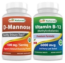 最佳天然剂 D-Mannose 1500 毫克和维生素 B12 6000 mcg