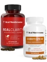 真实蘑菇(60ct)和Cordyceps(120ct) Capsules Bundle - 精神清晰度,焦点,能量和生命力的蘑菇补充 - Vegan,非GMO,Beta-Glucans的验证水平