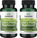 Swanson Full Spectrum Lion's Mane Mushroom - 支持记忆,焦点和清晰的大脑健康补充* - 也愿援助免疫,心脏和消化健康 - Gluten-free & Non-GMO - 60 Capsules (2 Pack).