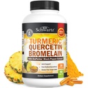 Turmeric Quercetin with Bromelain 补编 - 天然外强性Imune 与 BioPerine Black Pepper 联合支持 Max 吸收 - 有机 Tummeric Bromelain 补编 Vegan Safe, 非 GMO