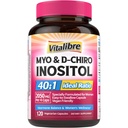 Inositol补编,Myo-Inositol & D-Chiro Inositol妇女生育率补编,40:1理想比率、荷尔蒙平衡和卵巢支助,120 Vegan Capsules