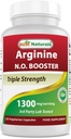 Best Naturals L-Arginine NO Booster 三重强度 1300 mg 服务 120 Veg Capsules - 用 L-Arginine, AAKG, L-Citrulline, 甜菜粉制作