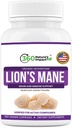 360 自然影响狮子 Mane蘑菇 补充 Capsules (150 Capsules) 脑健康支持补充 有机补充 Beta-Glucans & Hypromellose 用于认知系统