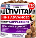 狗多维他明可与Glucosamine-狗维生素和补充剂-170 治疗 - 狗的高级和小狗多维他明 - Hip & 联合支持 - Immune健康,皮肤,心脏,文摘,Probiotics