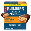 CLIF BUILDERS 蛋白棒 - 巧克力花生酱 Flavor - 20g 植物基蛋白质 - Gluten Free - 非GMO - 低甘油 - 无人工甜甜剂 - 价值包, 2.4 oz. (12 计)