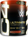 C4型机车 Ultimate x WWE Pre Workout Power Nectarine Guava Knockout - 男子和女子无糖前置能源补充 - 300mg Cafeine + 3.2g Beta Alanine + 专利奶油 - 20 services