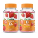 活生生的维生素D5000 IU + B Complex, Gummys Bundle - 大品尝,维生素补充,Gluten Free, GMO Free, Chewuble Gummy 配料