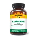 乡村生活 L-Arginine Caps 配有维生素B-6,500mg,100 Vegan Capsules, 认证格卢滕自由,认证维冈