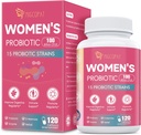 妇女抗生素、100亿CFU妇女抗生素、消化酶、D-Mannose和Cranberry提取用于免疫支持、阴道和尿道健康、消化平衡 -- -- 120卡普尔