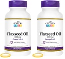 21世纪 Flaxseed Oil 1000 Mg Softgels, 120-Count (22871) (Pack of 2).
