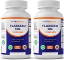 维生素2 Pack Flaxseed Oil 1200 mg 120 来自冷压Flax Seed - 675 mg ALA Omega 3脂肪酸 改善心脏健康
