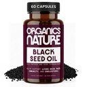 ORGANICS NATURE 黑种子油盖 1000MG 个人服务 Vegan 软胶,头发,皮肤,和心脏支持,奈杰拉·萨蒂瓦 - 100%冷压 Cumin 种子油盖 高Thymoquinone, Omega 3s