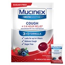 Mucinex Instasoo the Sugar Free Cough Droppes, 为患有脱氧核糖核酸的成年人提供咳嗽药物, Non Menthol Cropps, Cough Sprintant Lozenges, 混合莓药剂 Cropped Cropps, 40 cmt