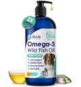 配有Omega 3、6和9脂肪酸的狗用液体鱼油、来自冰岛的野生酸、Skin和Coat Shedding、Ichy皮肤、过敏性、脑和心脏健康、富于EPA + DHA - 32 oz