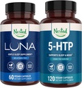 Nested Naturals Luna Melatonin- Free Sleep 补充(60 Vegan Capsules) & 5-HTP 100mg(120 Vegan Capsules)用于改进睡眠、放松和Mood