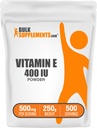 Bulk Assupports.com 维生素E 400 IU 粉末 - 作为D-Alpha Tocopherol,营养补充 - 免费,每服500mg,250g(8.8 oz)(包1)