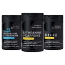 运动研究 Magtein Magnesium L-Threonate Capsules(2000mg, 90 Capsules), Vegan Vitamin D3 + K2 w/ Organic Coconut Oil (5000iu VIT. D 100mcg Mk7 VIT. K, 60 Softgels) 和 L-Theanine (200mg, 60 cm)