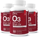 Omega-3 鱼类石油补充剂,配有EPA & DHA → 脂肪酸用于免疫,心脏和认知支持 → 60 Softgels (3-Pack)