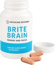 Physician 设计 Brite Brain Supplement QQ Ultra CoQ10 与 PQQ 为能源,焦点和大脑健康 微活动 QQ 反年龄 QQ10 QQ全年龄 60 Capsules