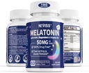 Melatonin 50 mg for Adults - Extra Strip 9-in-1 快溶分语言 - w/维生素D3 & MSM, 放松草药Blend-Ashwagandha,柠檬鲍姆, Passionflower, Chamomile, Sugar Free, Vegan 180 services