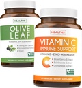 节省4美元(12%下调)-草药Imune Bundle-橄榄叶提取(非GMO) 超强:20% Oleuropein 750mg帽和Imune支持-维生素C配锌,维生素D,老莓和Echinacea(非GMO)