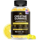 有效的Nutra Creatine Monohydrate Gummys - 1g Creatine per Gummy - Vegan Muscle & 力量补充 男子和女子 - 支持肌肉生长,能源,耐力 - Lemon Flavor,美国制造(90ct)