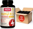 Jarrow Formules Extra Struff Methy B-12 1000 mcg,细胞能量生产和脑健康支持的饮食补充,100个柠檬味的菜板,100天供应,12包